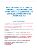 AAAE CM MODULE 1-4, AAAE CM TRAINING, AAAE CM FINAL EXAM COMPLETE EXAM QUESTIONS AND CORRECT ANSWERS|AGRADE LATEST 2023-2024AAAE CM MODULE 1-4, AAAE CM TRAINING, AAAE CM FINAL EXAM COMPLETE EXAM QUESTIONS AND CORRECT ANSWERS|AGRADE LATEST 2023-2024