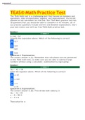 ATI TEAS MATH PRACTICE TEST QUESTIONS & ANSWERS 