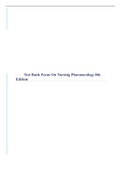Test Bank Focus On Nursing Pharmacology 8th Edition