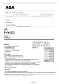 AqA AS PHYSICS Paper 2 (7407/2) June 2022 OFFICIAL Question Paper