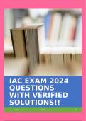 IAC EXAM 2024 QUESTIONS WITH VERIFIED SOLUTIONS&excl;&excl;