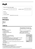 aqa A-LEVEL PHYSICS &lpar;7408&sol;3A&rpar; Paper 3 Section A&colon; June 2022 Question Paper & Mark scheme RATED A&plus;
