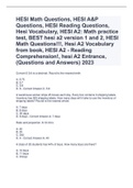 HESI Math Questions, HESI A&P Questions, HESI Reading Questions, Hesi Vocabulary, HESI A2: Math practice test, BEST hesi a2 version 1 and 2, HESI Math Questions!!!, Hesi A2 Vocabulary from book, HESI A2 - Reading Comprehension!, hesi A2 Entrance, (Questio