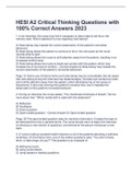 HESI A2 Critical Thinking Questions with 100&percnt; Correct Answers 2023
