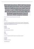 HESI Math Questions, HESI A&P Questions, HESI Reading Questions, Hesi Vocabulary, HESI A2: Math practice test, BEST hesi a2 version 1 and 2, HESI Math Questions!!!, Hesi A2 Vocabulary from book, HESI A2 - Reading Comprehension!, hesi A2 Entrance With Comp