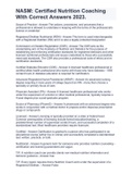 NASM FINAL EXAM &lpar;100 QUESTIONS AND ANSWERS&rpar; 100&percnt; CORRECT 2023 VERSION GRADED A&plus;&comma; Nasm CPT Final Exam Study Guide &sol;137 Questions and Answers 2022&sol;2023 Graded A&comma; NASM CPT -7th Edition Questions and Answers for CPT Certification 100&percnt;Correct & NASM&colon; Certified