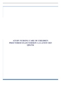 ATI RN NURSING CARE OF CHILDREN PROCTORED EXAM VERSION 1-4 LATEST 2023 QBANK