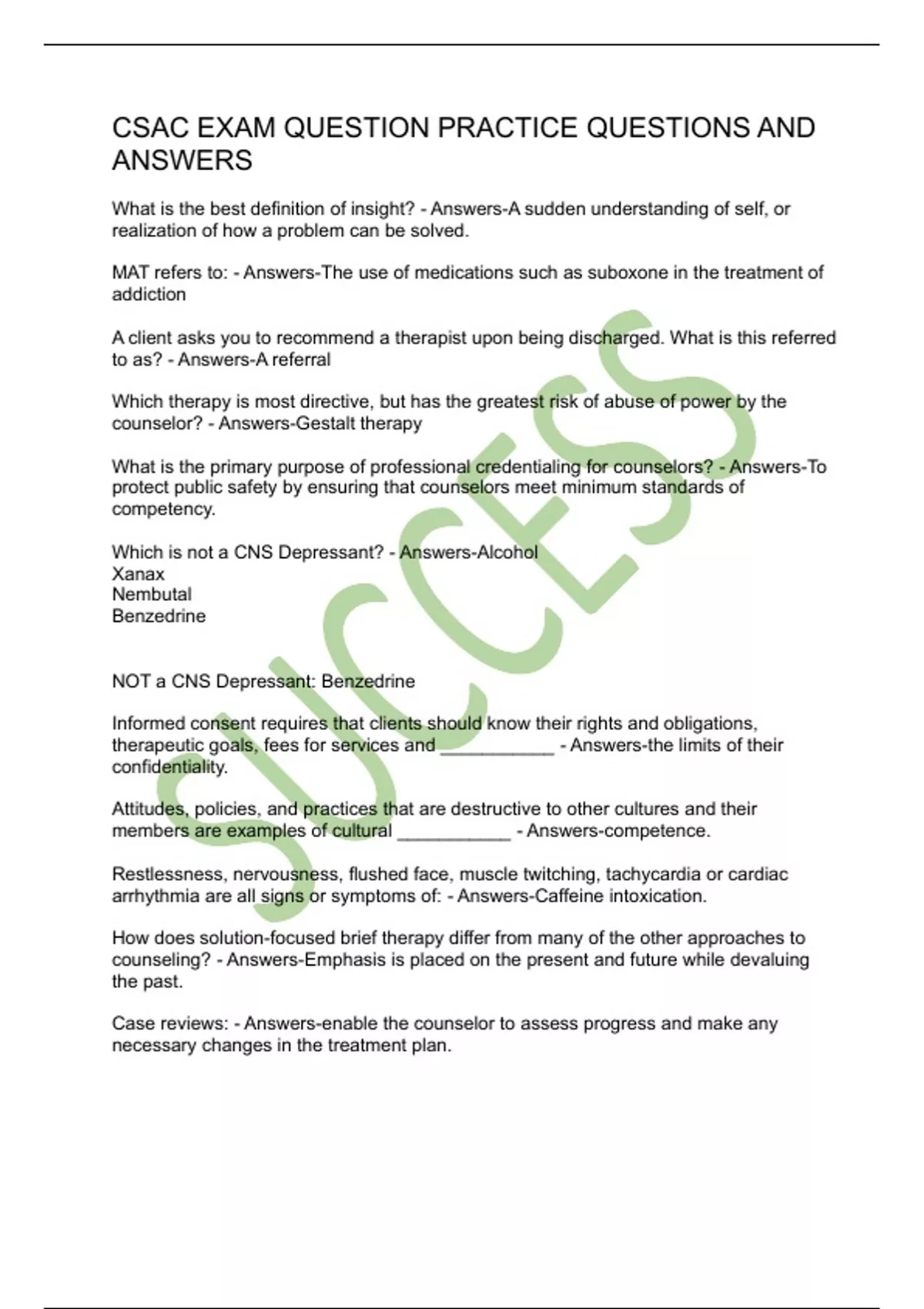 Csac Math CSAC EXAM QUESTION PRACTICE QUESTIONS AND ANSWERS - CSAC - Stuvia US