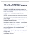 WGU - C857 - Software Quality Assurance &lpar;definitions&rpar;fully solved 2023