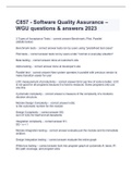C857 - Software Quality Assurance &ndash; WGU questions & answers 2023