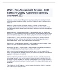 WGU - Pre-Assessment Review - C857 Software Quality Assurance correctly answered 2023