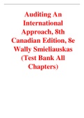 Auditing An International Approach, 8th Canadian Edition, 8e Wally Smieliauskas (Test Bank)
