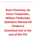 Basic Chemistry, 6e Karen Timberlake, William Timberlake (Solution Manual)