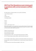 HSI Final Test Questions exam study guide questions with correct answers verified 100&percnt;