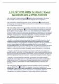 AOC IQT CPD SOBs for Block 1 Exam Questions and Correct Answers