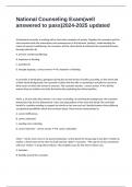 National Counseling Exam&lpar;well answered to pass&rpar;2024-2025 updated
