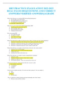 RBT PRACTICE EXAM LATEST 2022-2023  REAL EXAM 100 QUESTIONS AND CORRECT  ANSWERS&lpar;VERIFIED ANSWERS&rpar;&vert;AGRADE