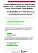 2023-HESI Mental Health RN Questions and Answers from V1-V3 Test Banks from Actual Exams 2023) Complete Guide