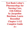 Test Bank For Lehne's Pharmacology for Nursing Care 10th Edition ,Complete Test Bank