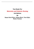 Test Bank For Maternity and Pediatric Nursing 3rd Edition By Susan Scott Ricci, Susan Ricci, Terri Kyle, Susan Carman