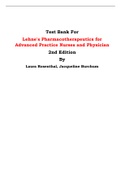 Test Bank For Lehne's Pharmacotherapeutics for Advanced Practice Nurses and Physician  2nd Edition By Laura Rosenthal, Jacqueline Burchum