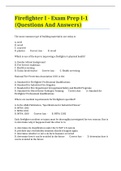 Firefighter I - Exam Prep I-1 &lpar;Questions And Answers&rpar;
