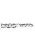 Essentials of Psychiatric Nursing 2nd Edition Boyd Test Bank Chapter 1-31 Complete Guide ISBN: 9781975139810 & Test Bank for Essentials of Psychiatric Mental Health Nursing 8th Edition Concepts of Care in Evidence – Based Practice Morgan Townsend All Chap