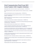 Oral Communication Final Exam 2023 Latest Update with Complete Solutions