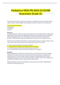 Pediatrics HESI PN 2022-23 EXAM Questions and Answers &lpar;Guarantee Grade A&plus;&rpar;