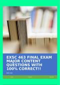 EXSC 463 FINAL EXAM MAJOR CONTENT QUESTIONS WITH 100&percnt; CORRECT&excl;&excl;