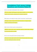 Foundations Final Jersey College Questions and Answers Rated A&plus;