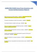 CMA AAMA EXAM LATEST 2024 ACTUAL EXAM&vert; COMPLETE REAL EXAM QUESTIONS AND CORRECT VERIFIED ANSWERS&sol; ALREADY GRADED A&plus;&vert; AAMA CMA EXAM REVIEW 2024&period;