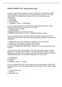 Mental Health Pre- assessment quiz