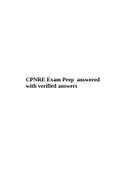 NUR350 CPNRE Exam Prep answered with verified answers