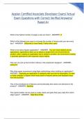 Appian Certified Associate Developer Exam&sol; Actual Exam Questions with Correct Verified Answers&sol; Rated A&plus; 