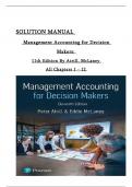Solution Manual for Management Accounting for Decision Makers&colon; 11th Edition By Peter Atrill&comma; All Chapters 1 to 12 complete Verified editon
