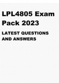 LPL4805 EXAM PACK 2023