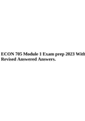 ECON 705 Module 1 Exam prep 2023 With Revised Answered Answers.