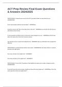 ACT Prep Review Final Exam Questions & Answers 2024&sol;2025