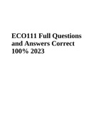 ECO111 Full Questions and Answers Correct 100&percnt; 2023