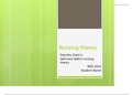 NRS 430V Topic 3 Assignment; CLC - Nursing Theory and Conceptual Model Presentation - Dorothy Orem's