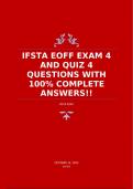 IFSTA EOFF EXAM 4 AND QUIZ 4 QUESTIONS WITH 100&percnt; COMPLETE ANSWERS&excl;&excl;