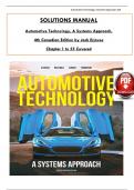 Solution Manual - Automotive Technology&comma; A Systems Approach&comma; 4th Canadian Edition by Erjavec&comma; All 55 Chapters Covered&comma; Verified Latest Edition