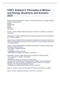 CSET: Subtest 2: Principles of Motion and Energy Questions and Answers 2023
