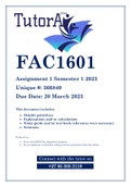 FAC1601 Assignment 1 (QUIZ) Semester 1 2023 (366840)