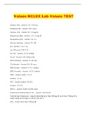 Values NCLEX Lab Values TEST