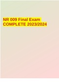 NR 009 Final Exam COMPLETE 2023/2024