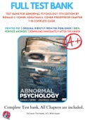 Test Bank For Abnormal Psychology 11th Edition By Ronald J. Comer; Jonathan S. Comer 9781319190729 Chapter 1-18 Complete Guide .