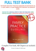 Test Bank For Family Practice Guidelines 4th Edition By Jill C. Cash, Cheryl A. Glass 9780826177117 Chapter 1-23 Complete Guide .