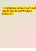 Pepperberg (parrot learning) Study Guide COMPLETE 2023/2024